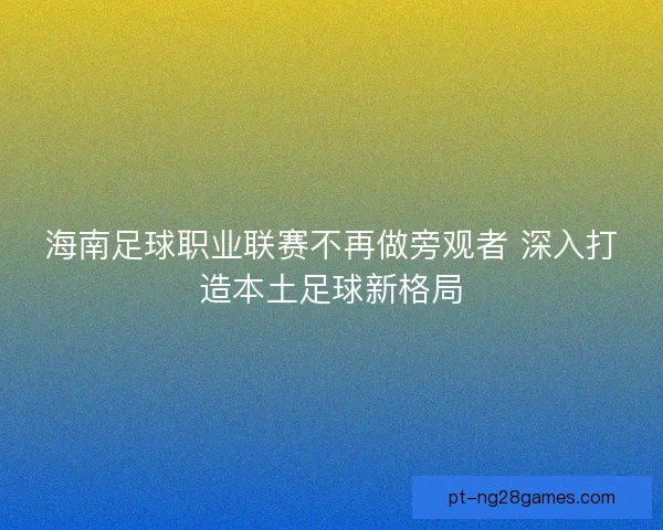 海南足球职业联赛不再做旁观者 深入打造本土足球新格局